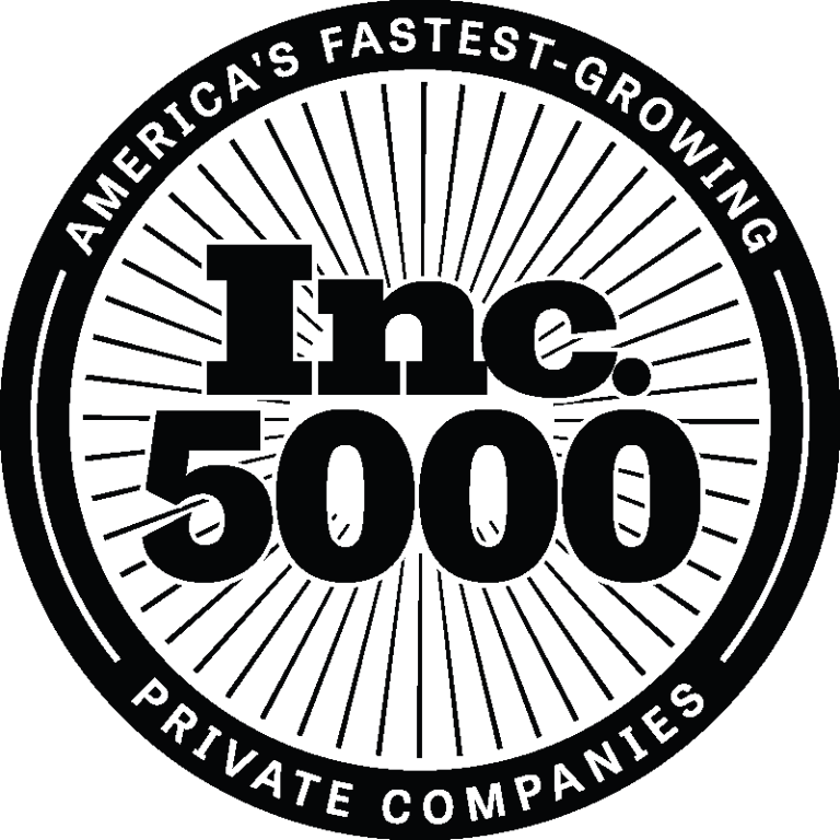 Inc. 5000 award emblem representing Amber Electrical as one of America's fastest-growing private companies in the electrical contracting industry.